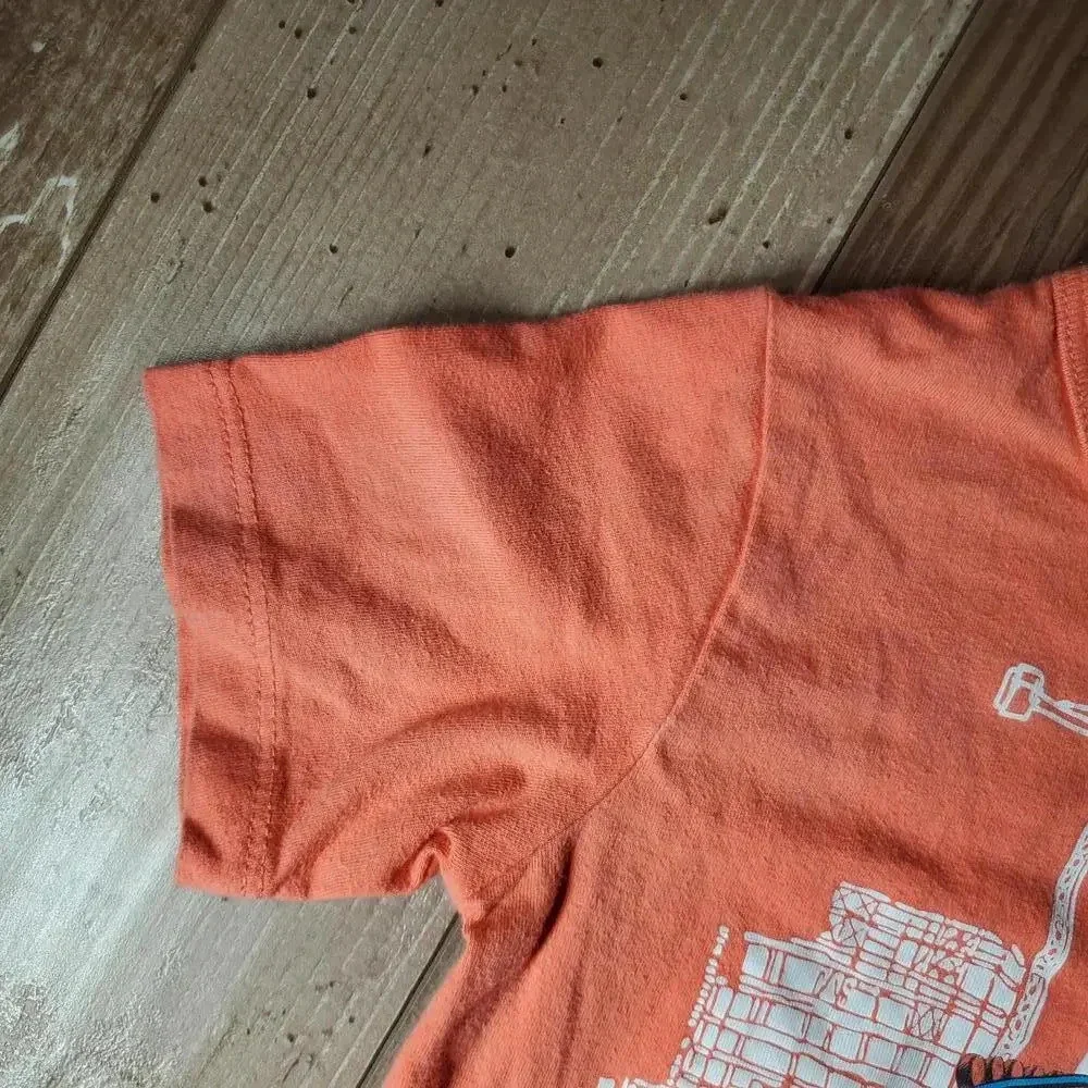 The Children's Place Toddler Boy Size 2T Orange Monster Truck Cotton T-Shirt EUC